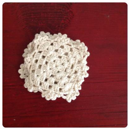 Granny Crochet Vintage Style Knitted Coasters Set..