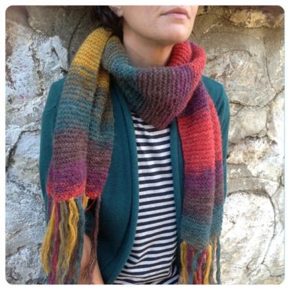 Rainbow Scarf, Autumn Fashion Wrap, Crochet Scarf,..